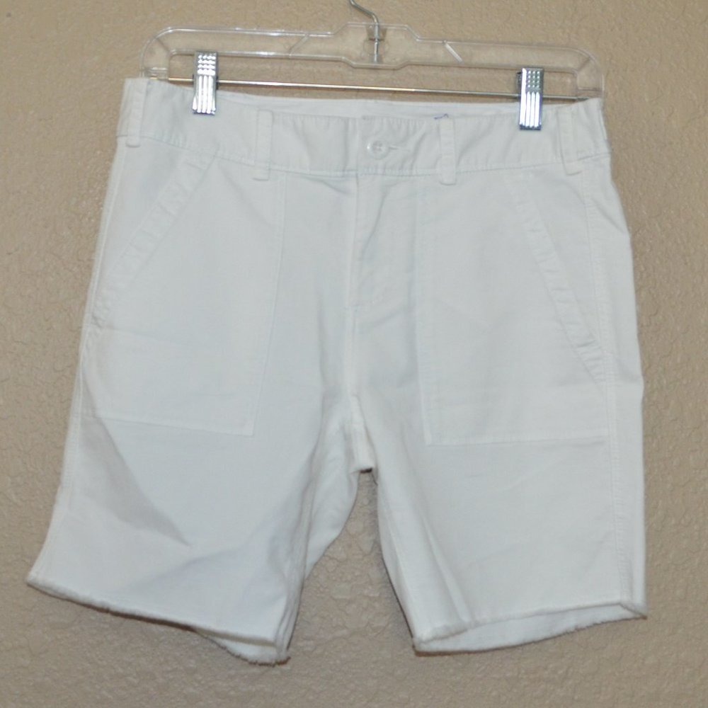 NWT $148 G1 Goods Paper Boat Docking White Frayed Edge Shorts